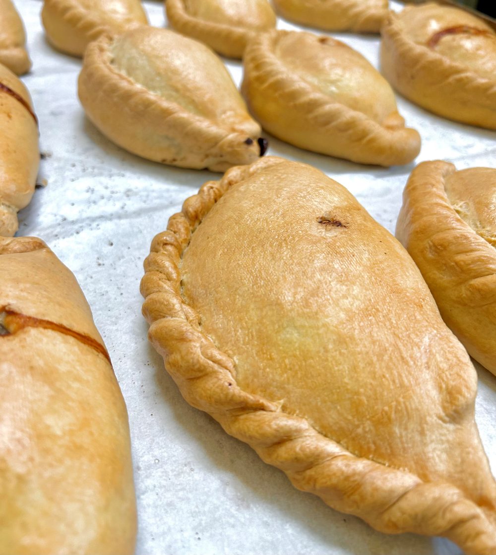 hot cornish pasties fresh from the oven