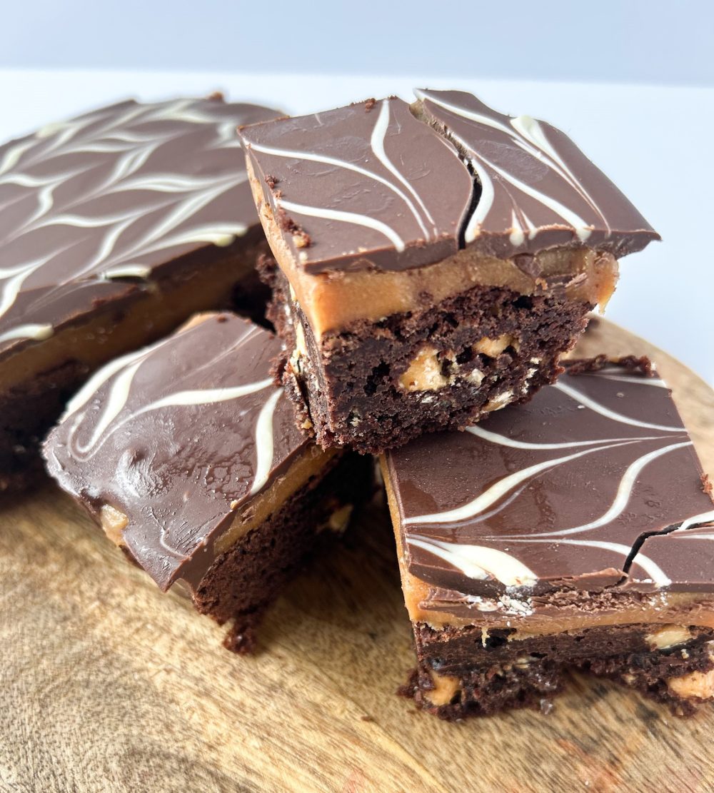 billionaire brownie made with belgian chocolate luxury caramel and butter
