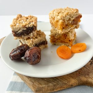 Date and oat and apricot and oat traybakes