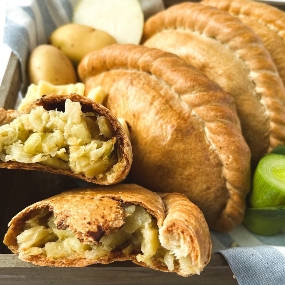 three cheese and onion pasty