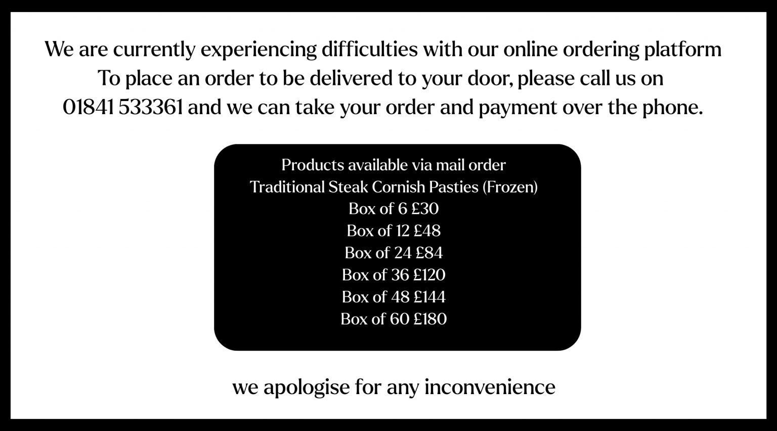 Mail order issues